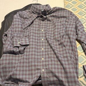 Gitman Brothers Blue and Purple Plaid Button-Down Shirt